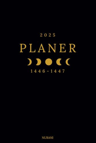 Islamischer Jahresplaner 2025 (1446-1447) - Schwarz: Jahresplaner und Journal, 209 Seiten, 6x9 Zoll , Islam Design, Geschenk, Kalender, 2025, Schwarz.