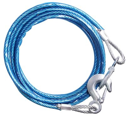 Gatuida 1 Pc rimorchio per auto in filo d'acciaio robusta corda da traino fune del verricello dell'auto fune da traino con ganci Silver