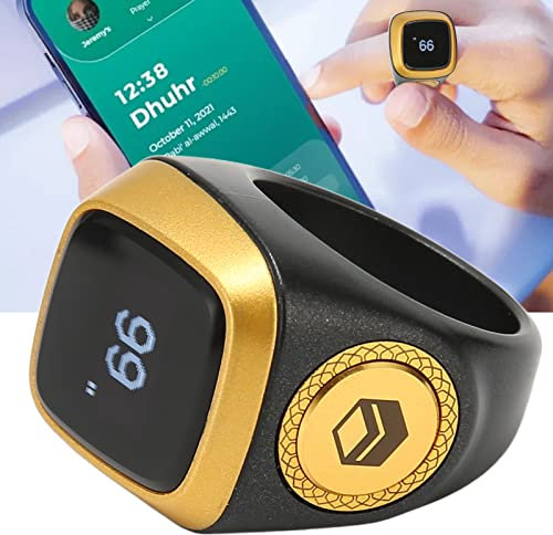 5.1 Smart Counter Ring, Tally Clicker Fingerring mit -Display und Vibration, Gebetszeiterinnerung für Telefon, Islamisches