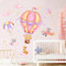 Tanlaby Rosa Heißluftballon Wandaufkleber Cartoon Tiere Wandsticker Leopard Elefant Fuchs Wanddeko für Jungen und Mädchen Babyzimmer Wandbild Kinderzimmer Schlafzimmer Wohnzimmer