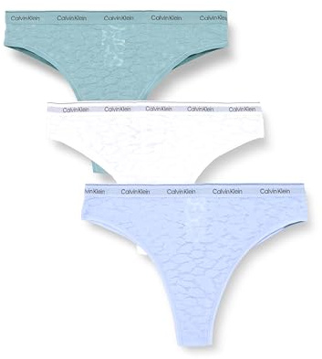 Calvin Klein Damen Brazilian 3 PK 000QD5225E Brazilian, Blau (Schiefer Türkis/Frozen Fjord/Weiß), XL, Blau (Schiefertürkis/Frozen Fjord/Weiß), XL