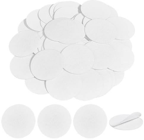 NBEADS 60 STK. Filz Selbstklebend Stoff, 7,6 cm Weiße Selbstklebender Filzstoff Runde Filz Aufkleber Selbstklebende Filzpads für Hartholzböden Chair Wall Protector, 1mm Dick