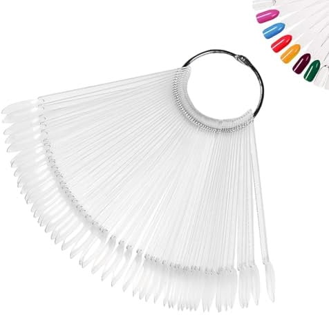 100 Pcs Plastic Nail Swatches, Nail Swatch Sticks, Salon Practice Nail Colour Display Tips(Round Shape)
