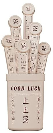 Smaoqingji Pince Sachet Alimentaire Fermeture Pour - Ensemble de 6 Pièces Couleur Crème, Porte Tampon Porte Bonheur de Style Chinois, Bonne Chance Pour L'extraction, Avoir une Bonne Humeur Chaque Jour