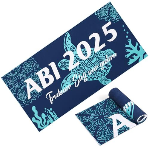 Namalu ABI 2025 Badetuch Geschenke Strandtuch Abitur 2025 Handtuch Strandtücher Duschtuch Badehandtuch für Abschlussfahrt Geburtstag Dusche Schwimmen(Marineblau,Seeschildkröte)