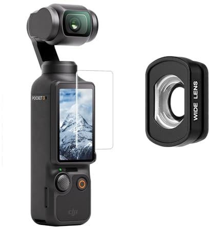 Wide-Angle Lens Compatible with DJI Osmo Pocket 3, Magnetic Attach/Multi-Coated/Optical Glass (Attach The Wide-Angle Lens to Expand The FOV to 112° and Capture More in Every Frame)