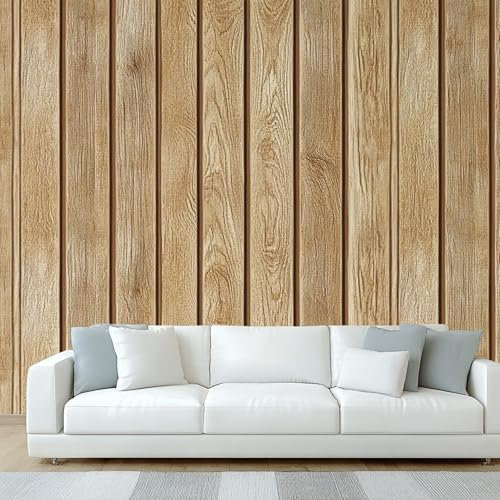 NOGAWA Papier Peint Motif Bois Rustique, 3D Panoramique Papier Peint Vintage, Papier Mural Decoratif Pour Salon, Chambre, Tapisserie Murales, Décoration Murale 150x105cm