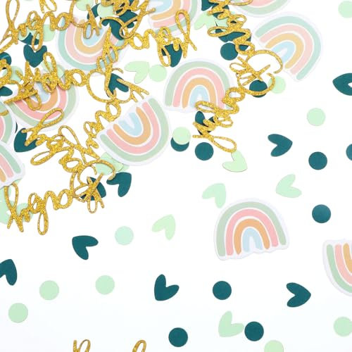 100 Stück Konfetti Grün Gold/Babyparty Deko Konfetti Baby Shower Babyparty Tisch Dekoration Konfettis Punkte Streuer für Die Enthüllung Des Geschlechts,Geburtstagsparty-Dekor