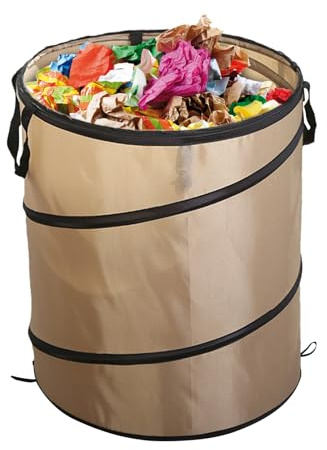 Kustimantu Poubelle de camping pliable pour voiture et compostage | Récipient de déchets extérieur pour jardin, randonnée, pique-nique familial, camping-car, festivals