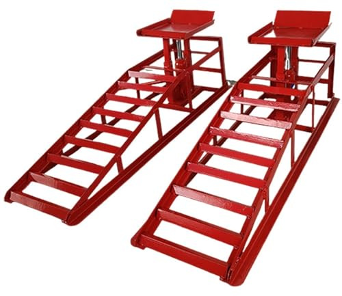 Hydraulische PKW Auffahrrampen 2er Set, Auto-Rampe Mit Sicherheits-/Überdruckventil, Auffahrbock Und Hebebühne Für Garage Und Werkstatt