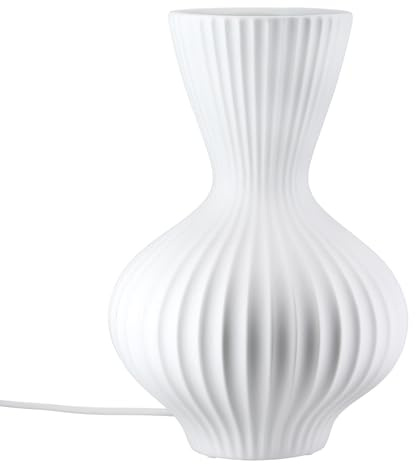GILDE Tischleuchte Greta - Porzellan - matt weiß - Höhe 30cm x Ø 20cm - Prickellampe