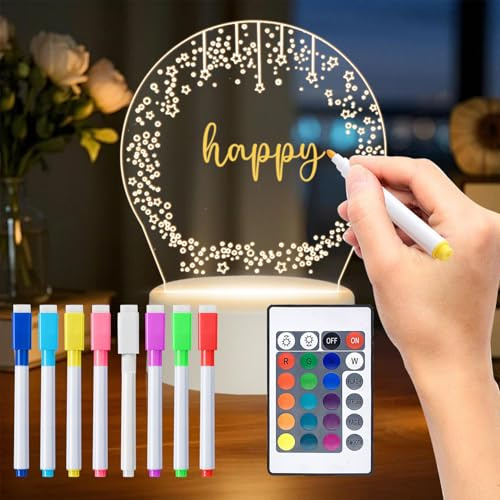 GothicBride Geburtstagsgeschenke für Mädchen Frauen, Nachttischlampe | Mit Led Letterboard Personalisiertes Geschenke für Mama,Freundin, Frau,Schwester Weihnachtsgeschenke Nachrichtentafel(Sterne)