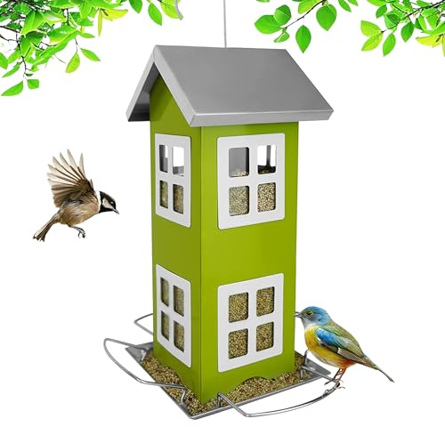 Relaxdays Vogelhaus, Metall, zum Aufhängen, HBT: 26 x 12 x 12 cm, kleines Vogelfutterhaus für Garten & Balkon, Farbwahl | kleines Vogelfutterhaus für Garten & Balkon