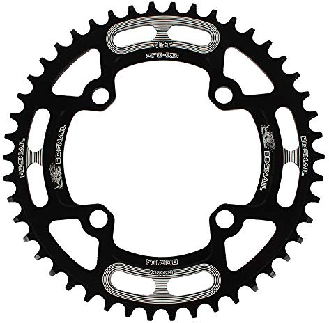 Domary Plato de Bicicleta 104BCD Disco de Cadena única para Bicicleta Montaña Plato Ancho Estrecho 44T 46T 48T 50T 52T Aleación Aluminio 7075T6 Ligera y Duradera para 8S 9S (46T)