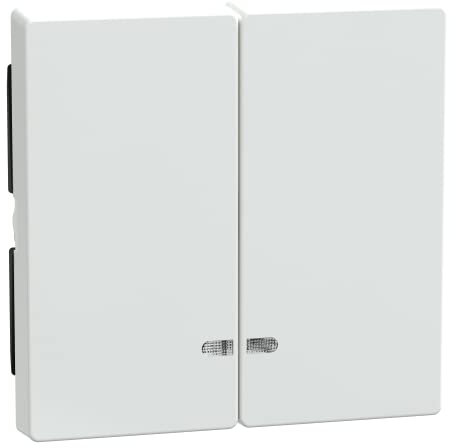 Schneider Electric Merten Doppelwippe mit Kontrollfenster, aktivweiss glänzend, System M, Artikelnummer MEG3420-0325
