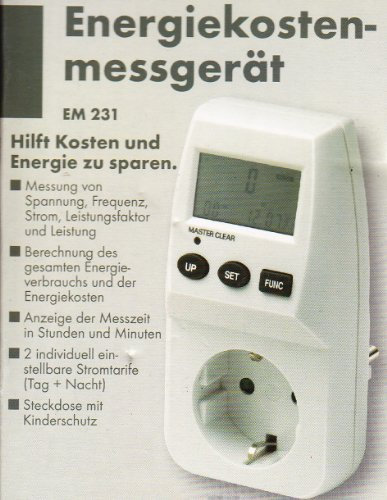 Energiekostenmessgerät EM 231, Hilft Kosten und Energie zu sparen, Messung von Spannung, Frequenz, Strom, Leistungsfaktor und Leistung