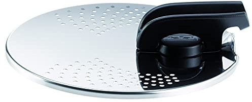 Tefal Ingenio Abtropfdeckel und Spritzschutz, Edelstahl, transparent, 27,41 x 22,61 x 1,4 cm, geeignet für Pfannen und Töpfe mit 21,7 cm Durchmesser, L9939422