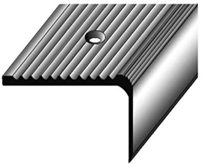 2 Meter (2 x 1 m) Treppenkantenprofil (23 mm x 40 mm) Alu eloxiert, gebohrt, silberfarbend