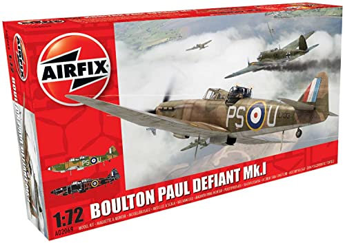 Airfix Model Set - A02069 Boulton Paul Defiant Mk.I Model Building Kit - Plastic Model Plane Kits for Adults & Children 8+, Set Includes Sprues & Decals - 1:72 Scale Model