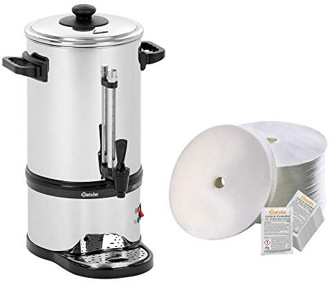 Bartscher Rundfilter Kaffeemaschine Pro II 40T + 500 Rundfilter + Entkalker