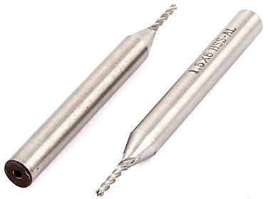 sourcing map 1.5mm Schneidedurchmesser 6mm Schaft 4 Flute HSS-AL End Mill Cutter CNC Bit 2 Stück