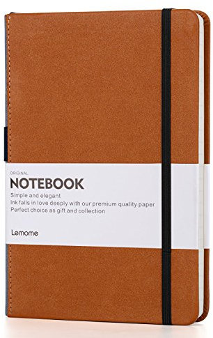 Kariertes Notizbuch/Squared Notebook - Lemome Hardcover Classic GitterNotizbuch mit Stifthalter - Thick Premium Papier + Seiteneinteiler Geschenke 8,4 x 5,7 Zoll