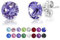 DTPSilver - Damen Ohrringe 925 Sterling Silber und mit Kristallen von Swarovski® Elements 6 mm Runde Ohrstecker - Farbe : Tansanit