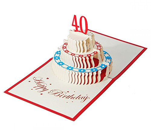 3D KARTE Zum 40. Geburtstag I Pop-Up Karte als Geburtstagskarte I Klappkarte als Geldgeschenk, Glückwunschkarte, Geschenk