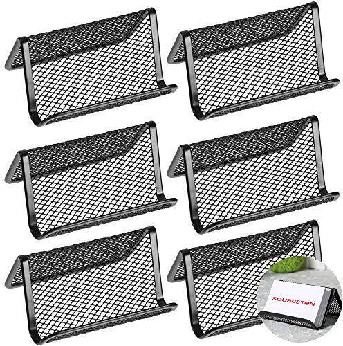 SourceTon Lot de 6 porte-cartes de visite en maille métallique pour le bureau
