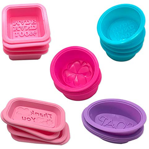 CKANDAY 20 pcs moldes de jabón de Silicona, 100% jabón Hecho a Mano Bricolaje fabricación de Suministros Magdalena Mollete moldeo para Hornear moldes de Caramelo para Bricolaje artesanía Hecha a Mano
