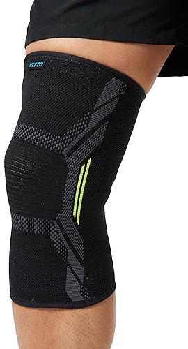 VITTO Kniebandage Männer/Damen - Bandage Knie zur Linderung von Knieschmerzen, Arthrose Knie, Meniskus (Hulle, S)