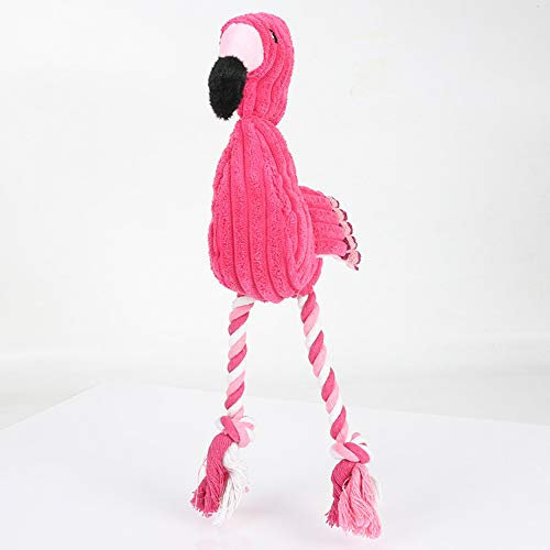 JMAHM Jouet à mâcher en peluche pour animal domestique - Flamant rose sauvage - Jouet pour chien