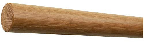 TIBU Eiche Holz Handlauf Geländer 30-500cm mit Holzenden Wandhandlauf Wand Treppe, Länge 2500 mm / 250 cm / 2,5 m und Enden gefast