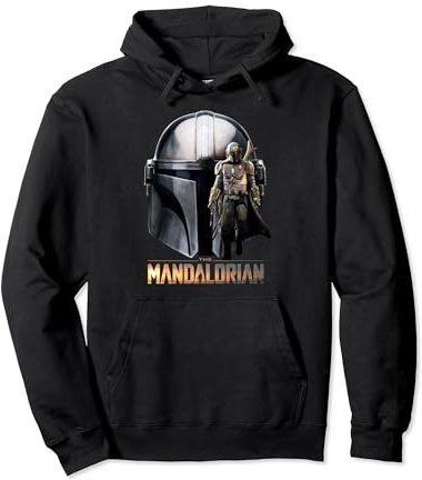 Star Wars The Mandalorian Helmet Portrait Mashup Pullover Hoodie