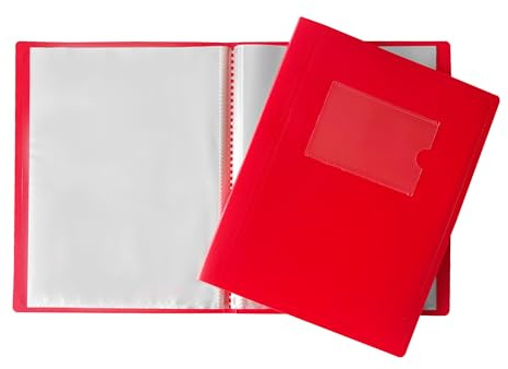 Sichtbuch mit 20 Taschen, A5, flexibel, Rot