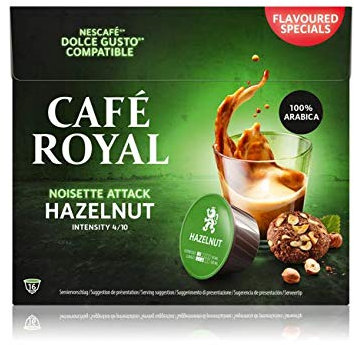 Café Royal Hazelnut Capsules Compatibles avec Nescafé Dolce Gusto Intensité 4/10 Certifié UTZ Flavoured Special 91 g