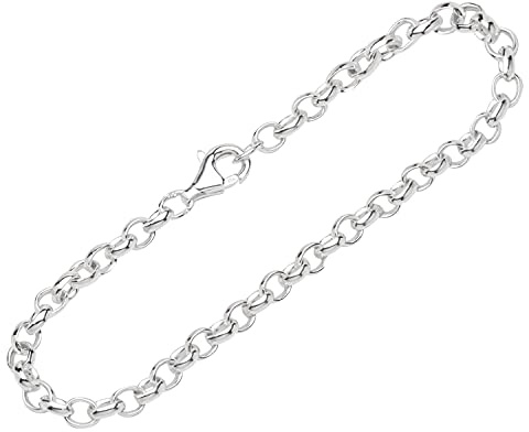 NKlaus Armband 925 Sterling Silber 19cm Erbskette oval Damen designer Armbandkette Neu 12249