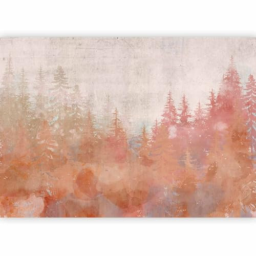 murando - Papier peint panoramique nature 350x256 cm - Revêtement mural décoration pour chambre salon - Design moderne - Marron beige gris orange - Arbre texture forêt paysage nature b-A-0876-a-a