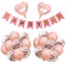 Candy Bar Dekoration Zubehör Rosegold Luftballons Candybar Girlande Banner Rosa Candybar Papier Banner Dekoration Rosegold ballons für Hochzeit Party Weihnachten Geburtstag Decor