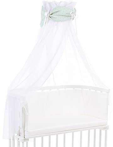 babybay Himmel Organic Cotton Royal mit Schleife passend für alle Modelle, mint Glitzerpunkte gold