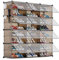 YIHATA Schuhregal für 48 Paar Schuhe Schuhschrank mit 3 x 8 Stufiger, Schmal, Staubdichter Kunststoff Schuhregale für Flur Schlafzimmer Eingang, mit Türen 30 x 40 x 30 cm pro Fach, Braun