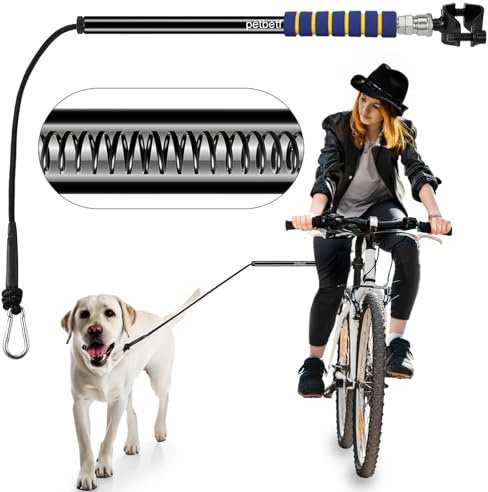 Petbetf Dog Bike Leash -Dog Hands Free Leas | Attachment | Bike Leash Attachment | with Quick Connect Mechanism | Safety Fit for Outdoor | Easy to Installation and Removal,2Years Warranty Black