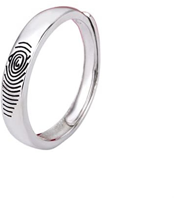 HIJAN Ringe Mode zierlicher Fingerabdruck-Paarring Live Mouth S925 Silber Paarring Party for Mama (Style : Silber)