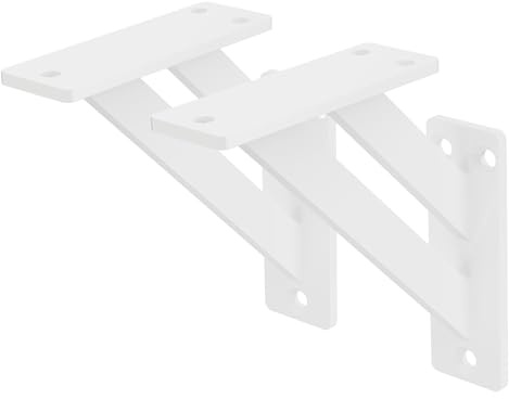 ML-Design 2 Stück Regalhalterung 120x120 mm, Weiß, Aluminium, Schwebende Regalhalterungen, Regalwinkel, Wandhalterung für Regalbrett, Regalträger für Wandmontage, Wandregal Wandkonsole Regalstütze