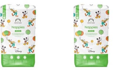 Amazon-Marke: Mama Bear Disney Ultra Dry-Windeln Größe 4+ (9-15 kg), Weiß, 80 Stück (1-er Pack) (Packung mit 2)