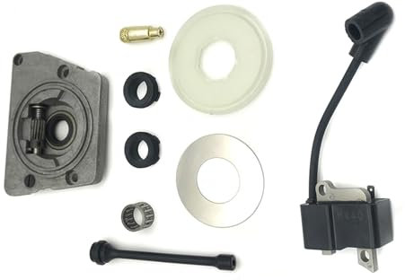 1 set Bobina di Accensione Modulo Magneto for Husqvarna 135 140 Motosega Pompa Olio Ingranaggi a vite Rondella di Polvere Kit Filtro Tubo