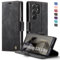XYGLOW Handyhülle für Samsung Galaxy S24 Ultra 5G Hülle Klappbar Premium PU Lederhülle Klapphülle【RFID Schutz】Kartenfach Standfunktion Schutzhülle für Samsung S24 Ultra Flip Case Tasche Cover,Schwarz