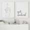 Schwarze weiße Frau Mittelfinger Leinwand Malerei Poster Lustiges Drucken Home Decor Wand Kunst Bild Für Badezimmer Kein Rahmen-30x40cmX2