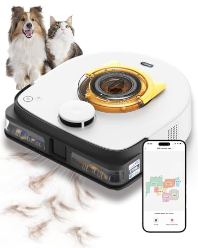 UBPET V10 22000Pa Super Saugroboter Staubsauger Roboter, Anti-Knäuel/Staubabscheidung/APP-Steuerung/LiDAR Navigation/Dreifachfilter Roboterstaubsauger, Ideal für Tierhaare, Teppiche und Hartböden