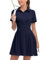 Soneven Damen Tenniskleid mit Hose Tennis Kleidung Set Ärmellos A-Linien Sportkleider Sommerkleid Golfkleid Für Sport Tennis Golf Baseball,Navy,XXL